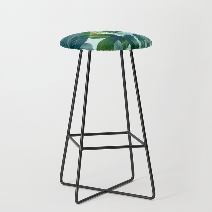 Jungles greens, banana leaf, tropical, Hawaii decor Stool Gallery Image 1