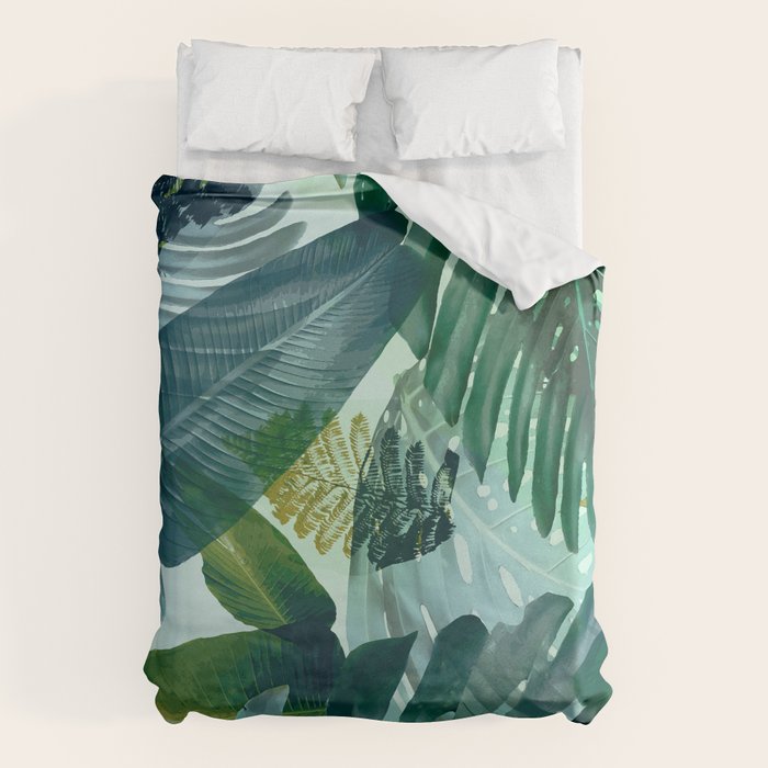 Jungles greens, banana leaf, tropical, Hawaii decor Duvet Cover Gallery Image 1