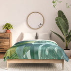 Jungles greens, banana leaf, tropical, Hawaii decor Comforter Gallery Image 3