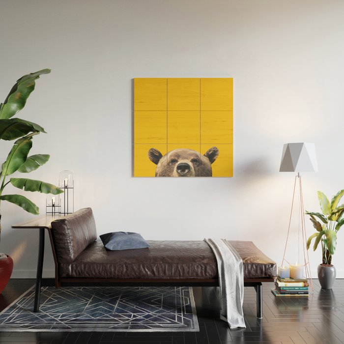 Bear - Yellow Wood Wall Art Gallery Image 2