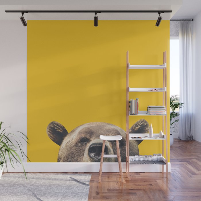 Bear - Yellow Wall Mural Gallery Image 1