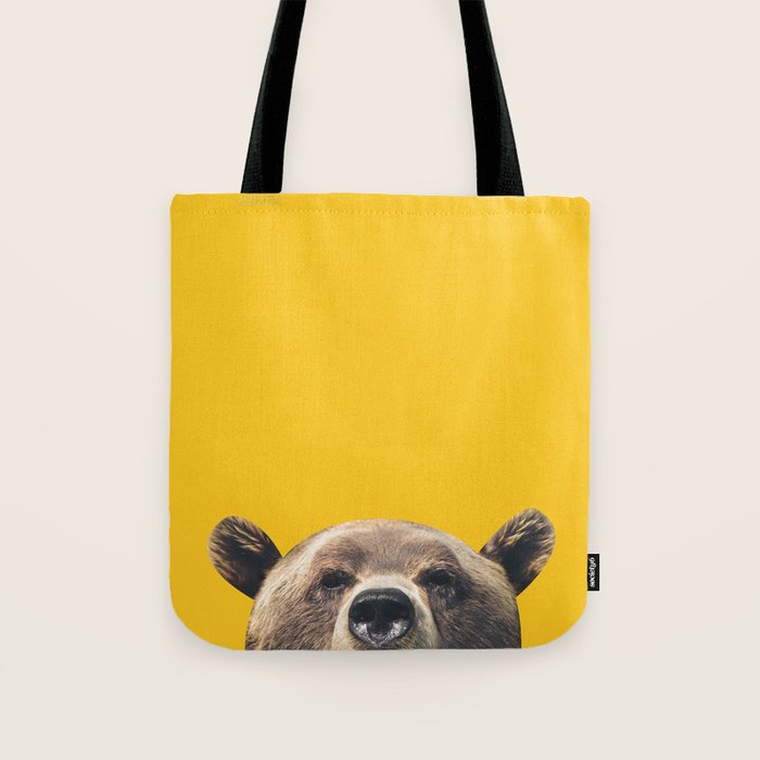Bear - Yellow Tote Bag Gallery Image 1
