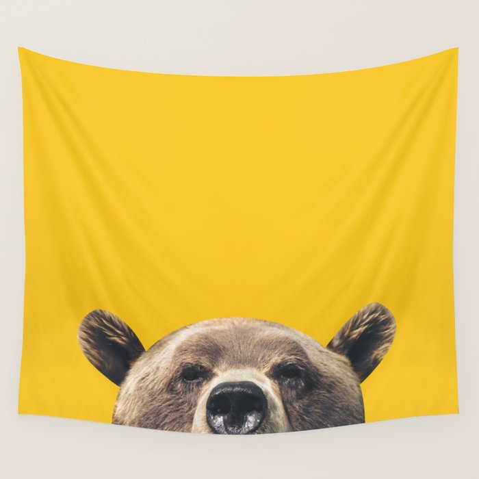 Bear - Yellow Wall Tapestry Gallery Image 4