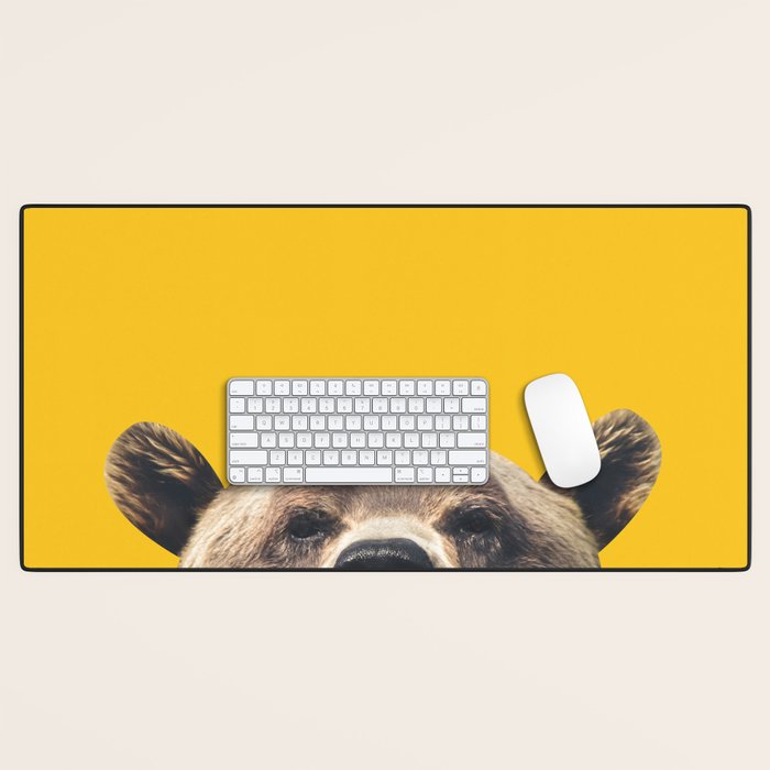 Bear - Yellow Desk Mat Gallery Image 1