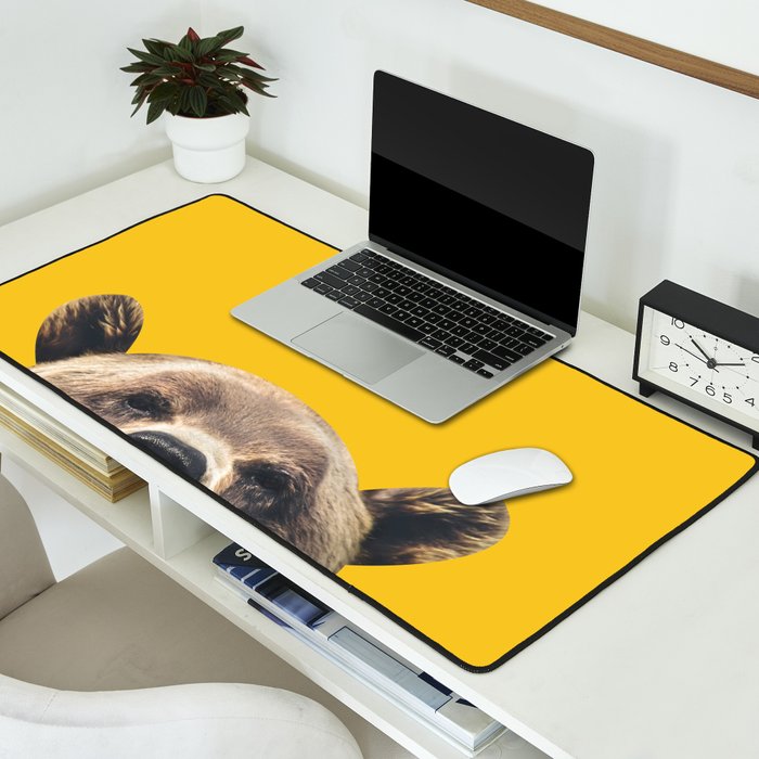 Bear - Yellow Desk Mat Gallery Image 2