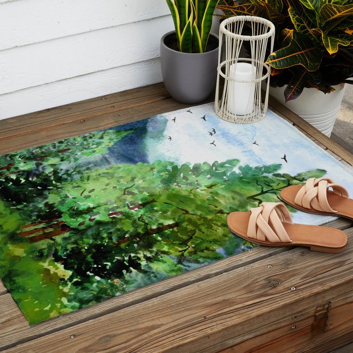Mountain Forest Outdoor Rug Gallery Image 2
