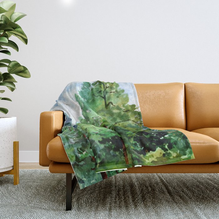 Mountain Forest Throw Blanket Gallery Image 1