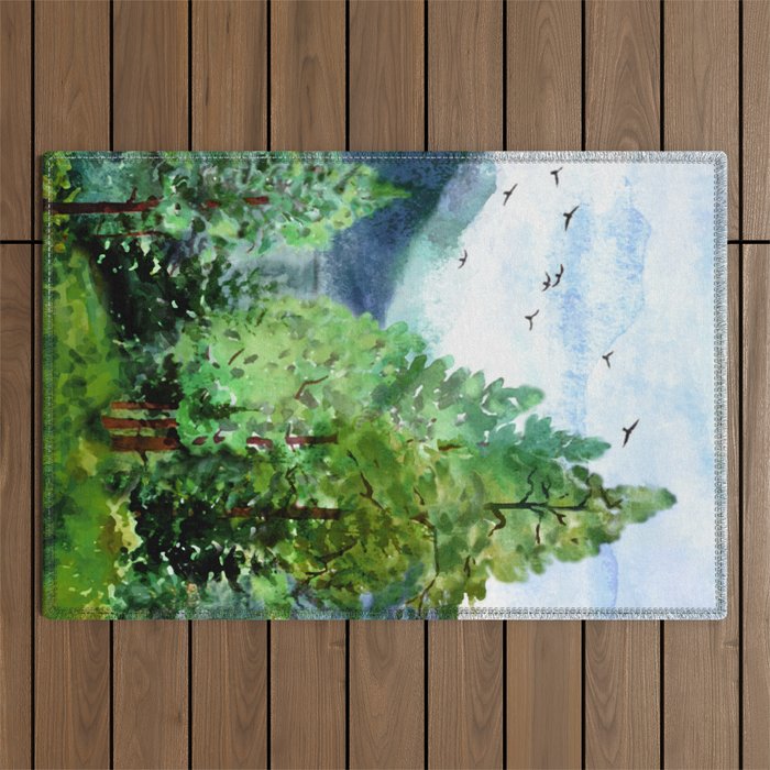 Mountain Forest Outdoor Rug Gallery Image 1