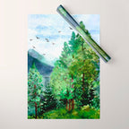 Mountain Forest Wrapping Paper Gallery Image 1