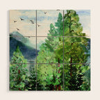Mountain Forest Wood Wall Art Gallery Image 1