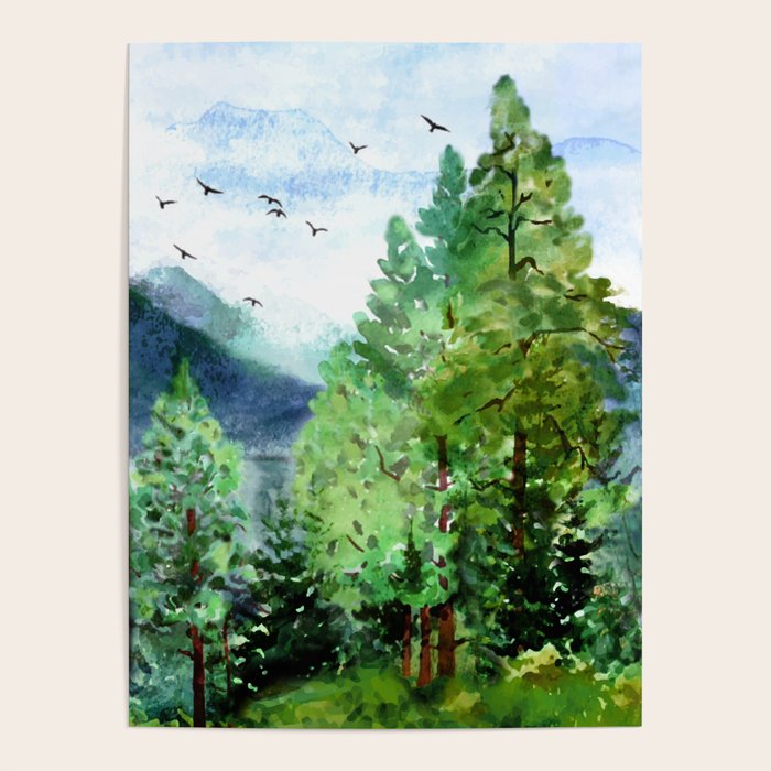 Mountain Forest Poster Gallery Image 1