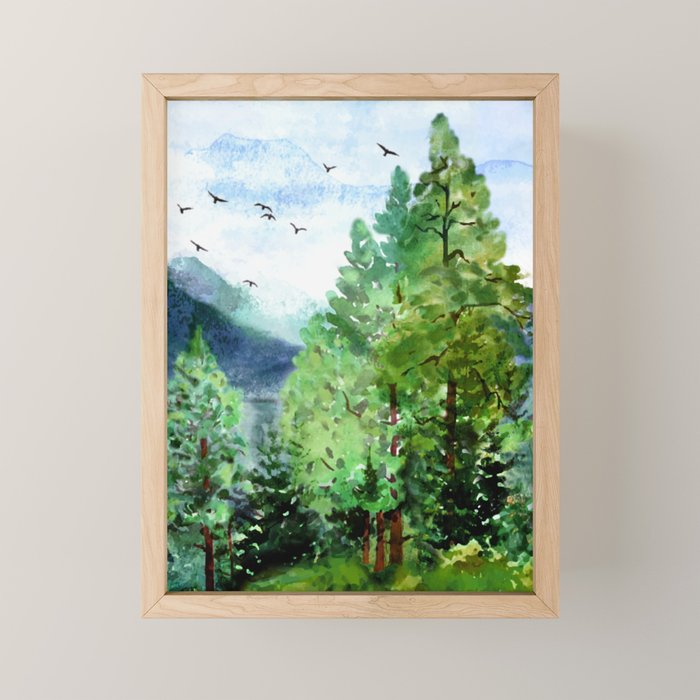 Mountain Forest Mini Art Print Gallery Image 1