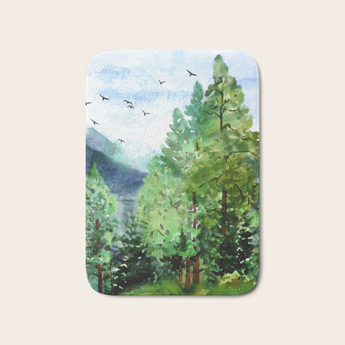 Mountain Forest Bath Mat Gallery Image 1