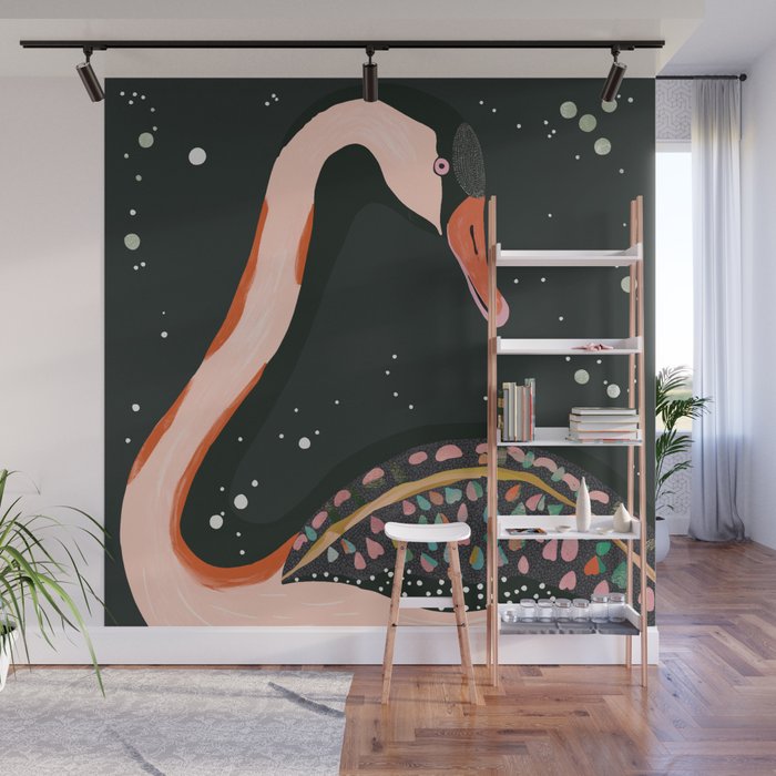 Night Swan Wall Mural Gallery Image 1