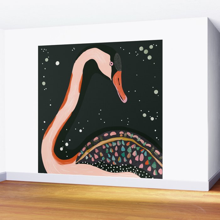 Night Swan Wall Mural Gallery Image 2
