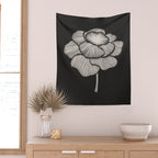 White Peony Wall Tapestry Gallery Image 2