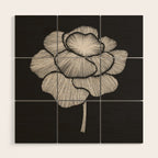 White Peony Wood Wall Art Gallery Image 1