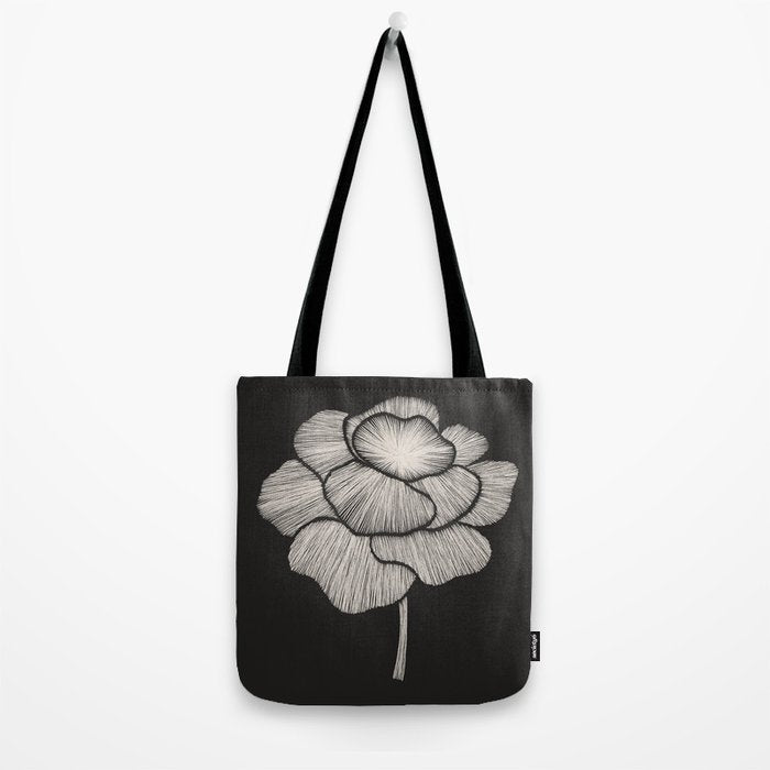 White Peony Tote Bag Gallery Image 2