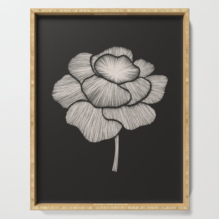 White Peony Serving Tray Gallery Image 1