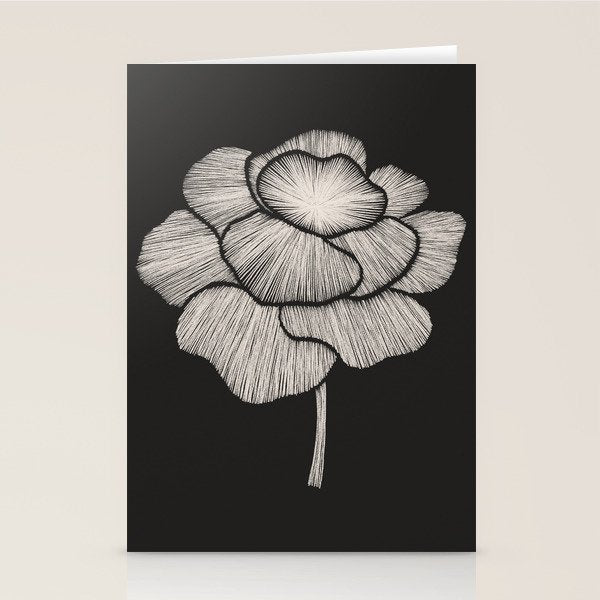 White Peony Stationery Card Gallery Image 2