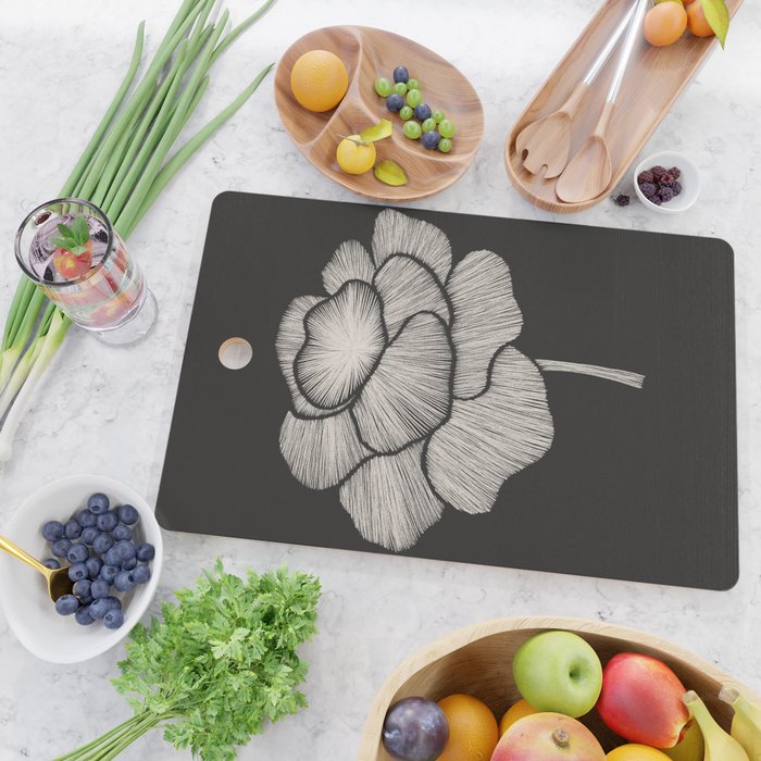 White Peony Cutting Board Gallery Image 2