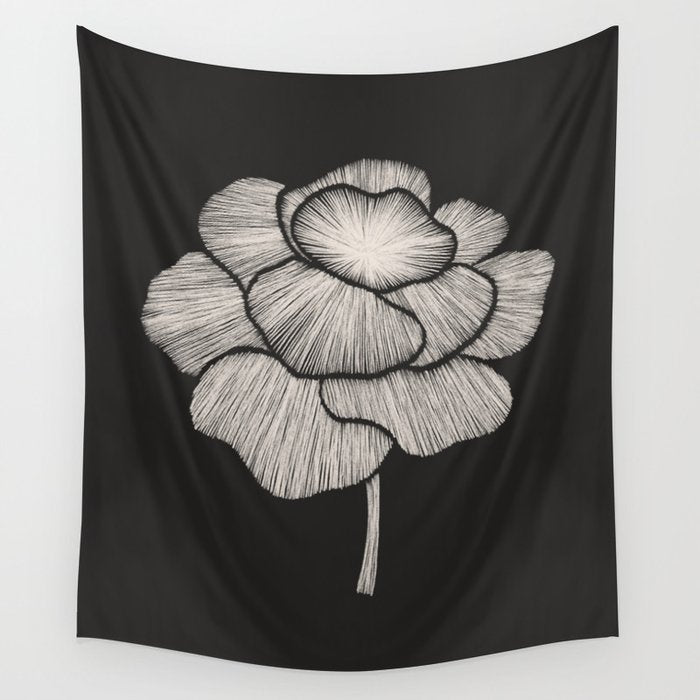 White Peony Wall Tapestry Gallery Image 4