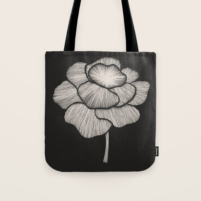 White Peony Tote Bag Gallery Image 1