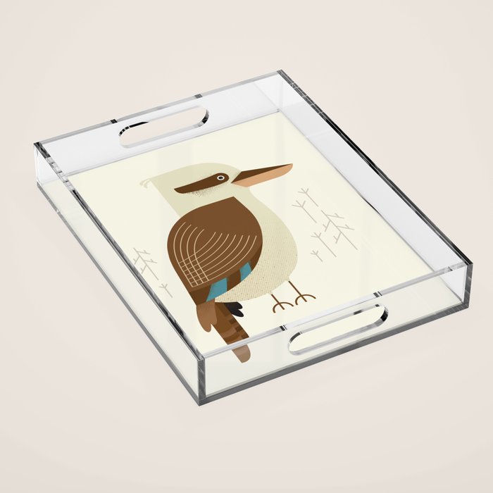 Laughing Kookaburra, Bird of Australia Acrylic Tray Gallery Image 1