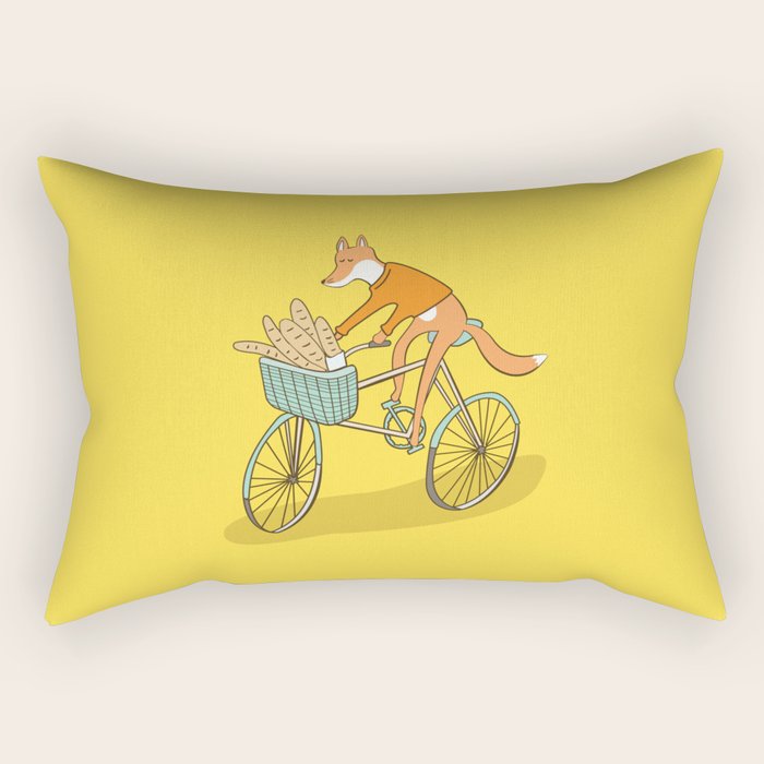 FOX ON BIKE Rectangular Pillow Gallery Image 1