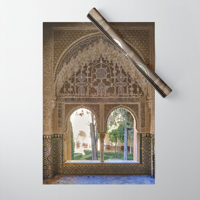Lindaraja oriel. The Alhambra palace. Granada. Spain. Medium format, Film Wrapping Paper Gallery Image 1