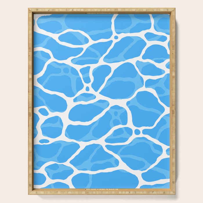 Blue water wave ripple texture pattern Serving Tray Gallery Image 1
