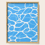 Blue water wave ripple texture pattern Serving Tray Gallery Image 1