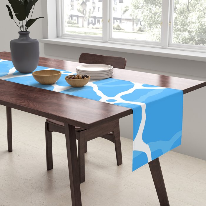 Blue water wave ripple texture pattern Table Runner Gallery Image 2