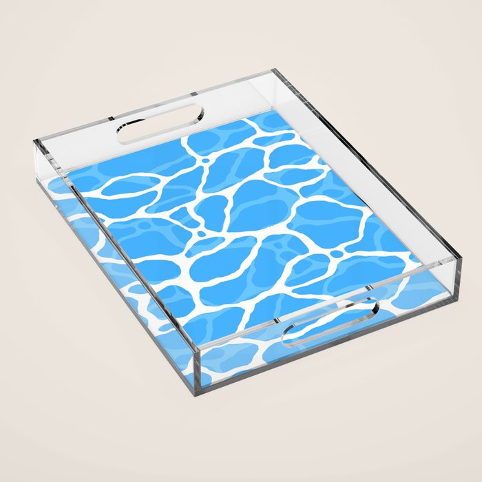Blue water wave ripple texture pattern Acrylic Tray Gallery Image 1