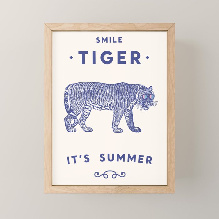 Smile Tiger, it's Summer Mini Art Print Gallery Image 1