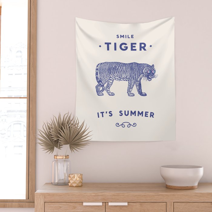 Smile Tiger, it's Summer Wall Tapestry Gallery Image 2