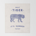Smile Tiger, it's Summer Throw Blanket Gallery Image 2