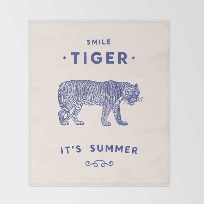 Smile Tiger, it's Summer Throw Blanket Gallery Image 2