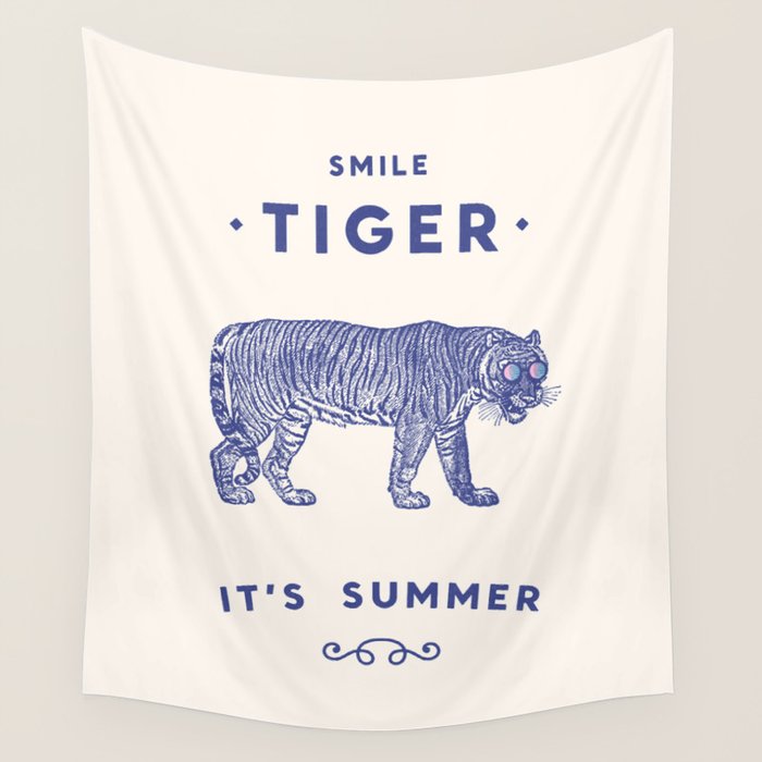 Smile Tiger, it's Summer Wall Tapestry Gallery Image 4