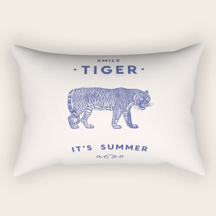 Smile Tiger, it's Summer Rectangular Pillow Gallery Image 1