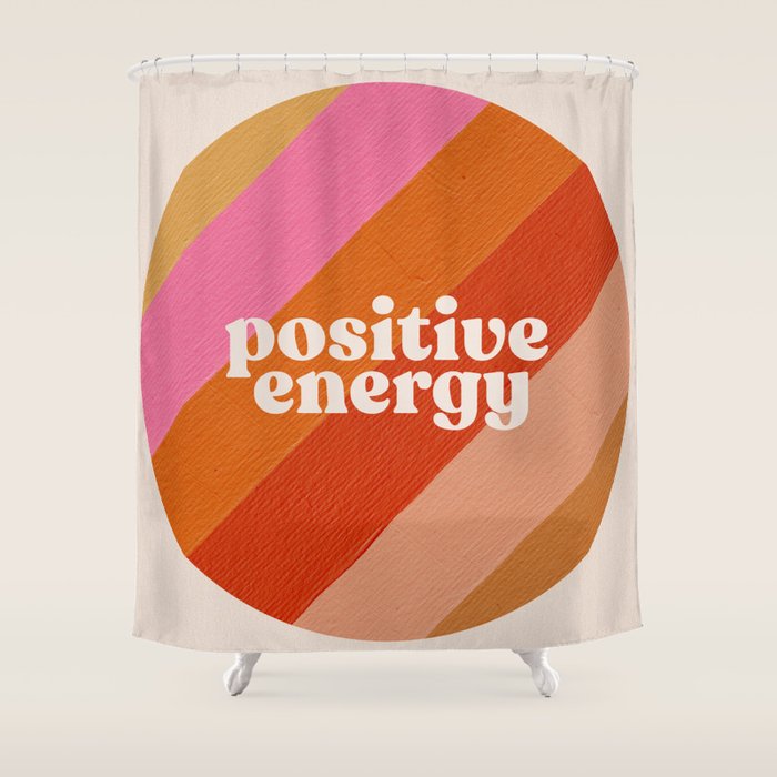 Positive Energy Sphere - Retro Shower Curtain Gallery Image 1