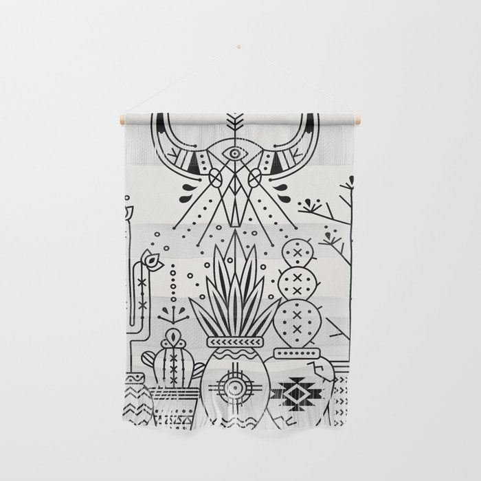Santa Fe Garden - Black Ink Wall Hanging Gallery Image 1