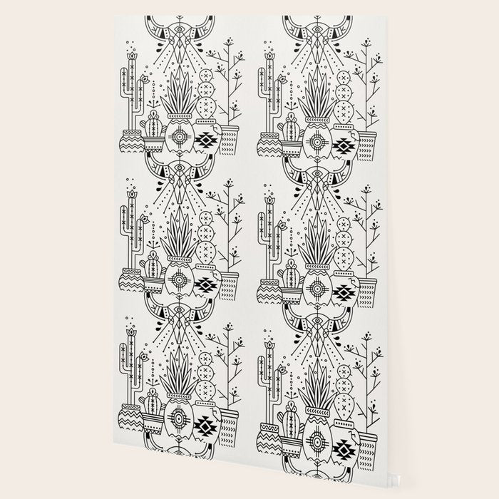 Santa Fe Garden - Black Ink Wallpaper Gallery Image 2
