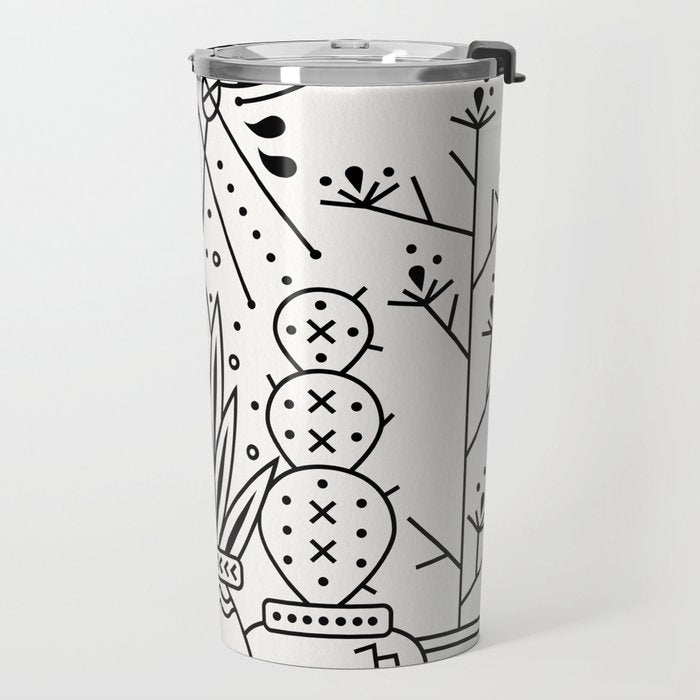 Santa Fe Garden - Black Ink Travel Mug Gallery Image 2