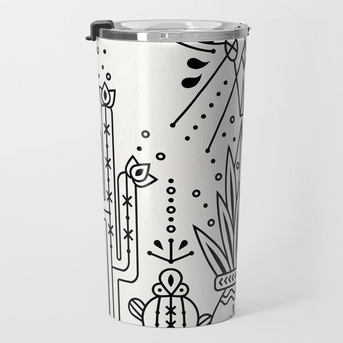 Santa Fe Garden - Black Ink Travel Mug Gallery Image 3