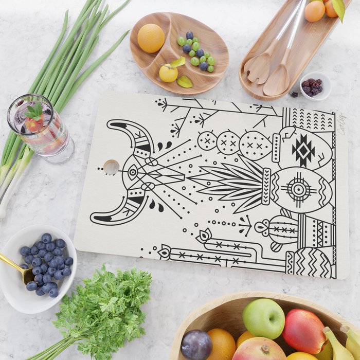 Santa Fe Garden - Black Ink Cutting Board Gallery Image 2