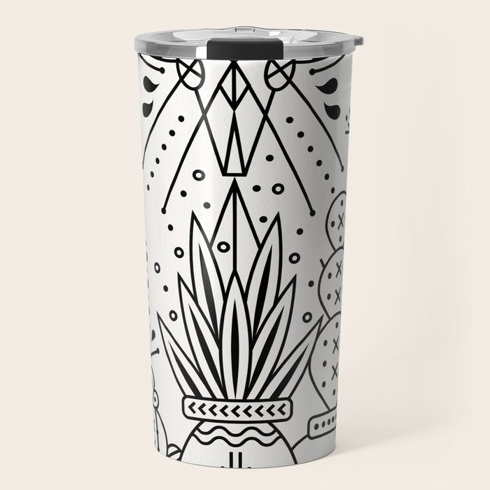 Santa Fe Garden - Black Ink Travel Mug Gallery Image 1