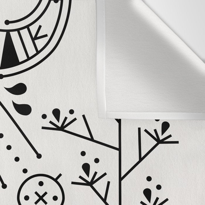 Santa Fe Garden - Black Ink Wall Tapestry Gallery Image 3