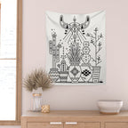 Santa Fe Garden - Black Ink Wall Tapestry Gallery Image 2