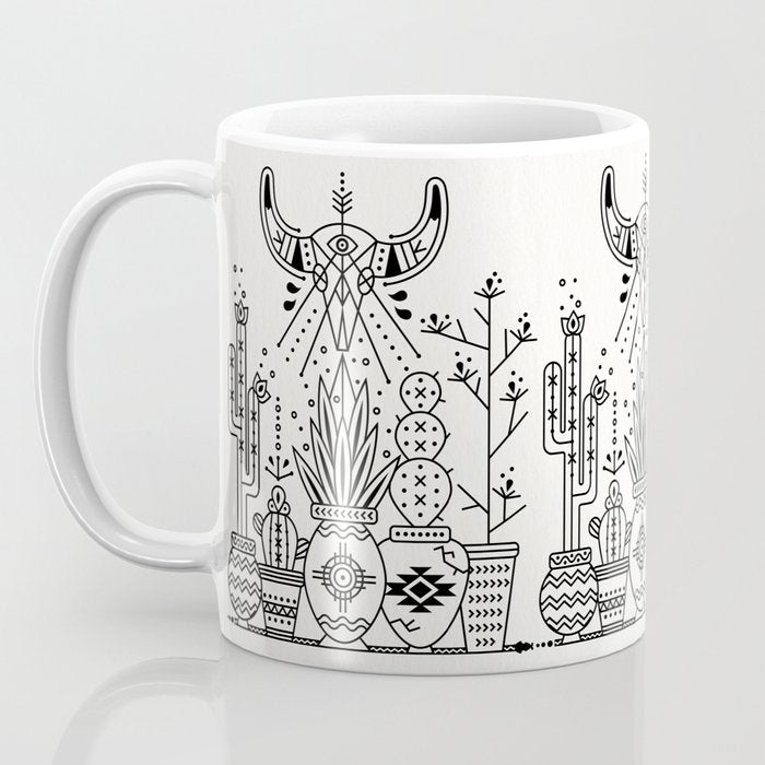 Santa Fe Garden - Black Ink Coffee Mug Gallery Image 3